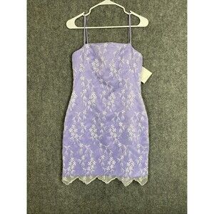 Sisters Kathlin Argiro Dress Womens Sz  4 Purple Lace Mini Floral Wedding Party